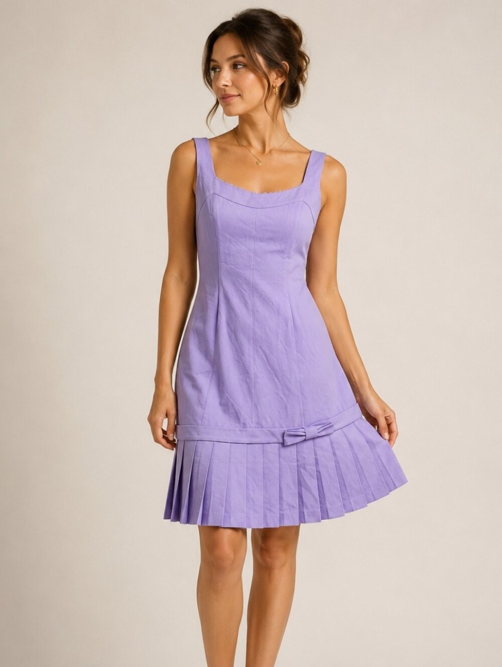 Ross Mayer Lilac Pleated Mini Dress Size 4